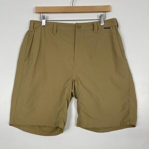 Simms Shorts Mens 34 Beige Nylon Quick Dry Elastic Waist Fishing Hiking Outdoor
